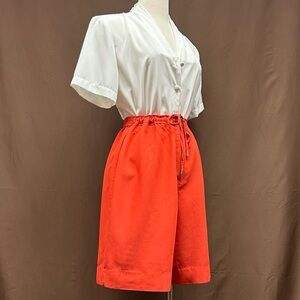 Poppy Orange high-waisted Bermuda shorts
